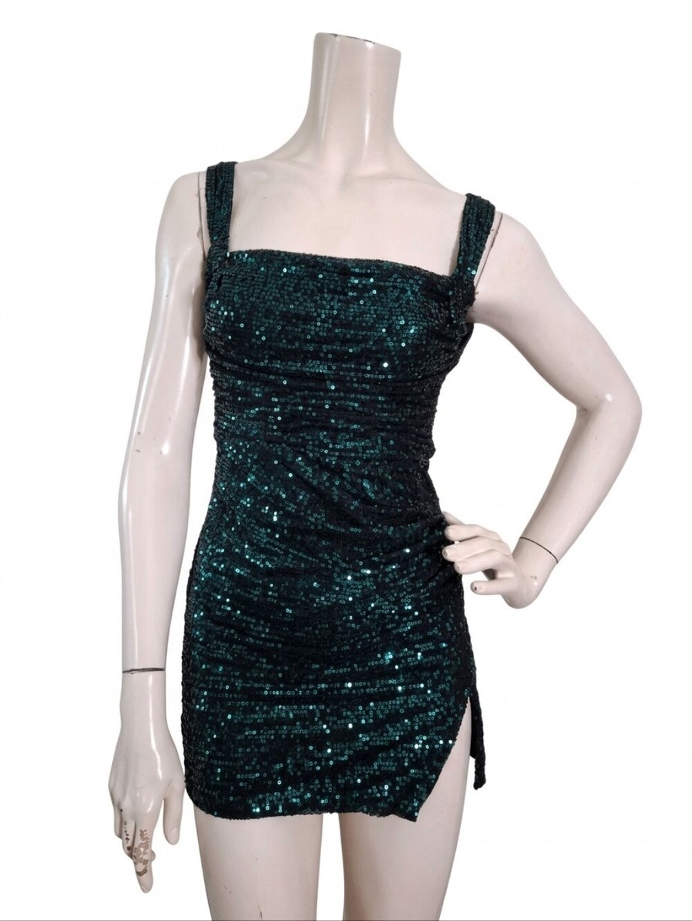 Lucy In The Sky Green Sequin Dress XS Mini Bodycon